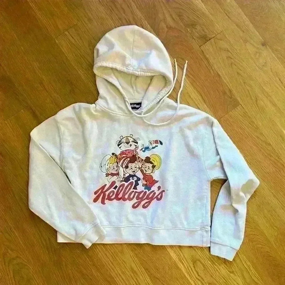 Kellogg’s Youth Size XL Off White Tony the Tiger Snap Crackle Pop Hoodie - Picture 1 of 3